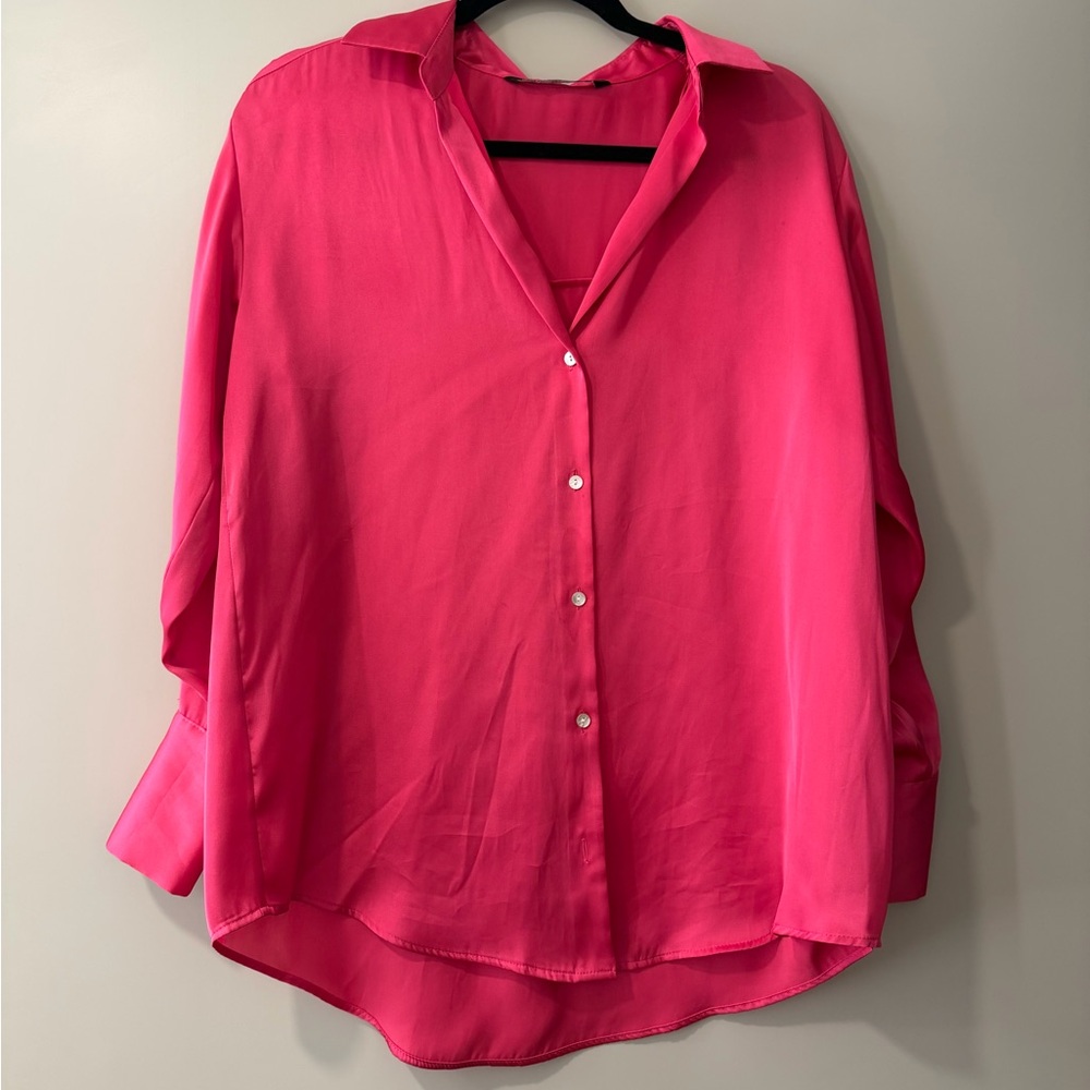 Zara Fuchsia Button-Down Shirt